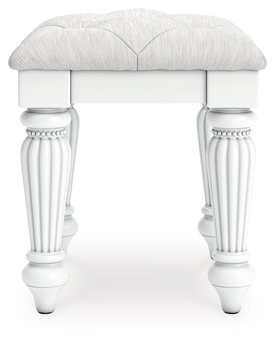 Kozlani - Vanity Upholstered Stool - White – Vanity Stools by Signature Design by Ashley® at Furniture Wholesale Plus , Nashville furniture store