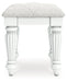 Kozlani - Vanity Upholstered Stool - White – Vanity Stools by Signature Design by Ashley® at Furniture Wholesale Plus , Nashville furniture store