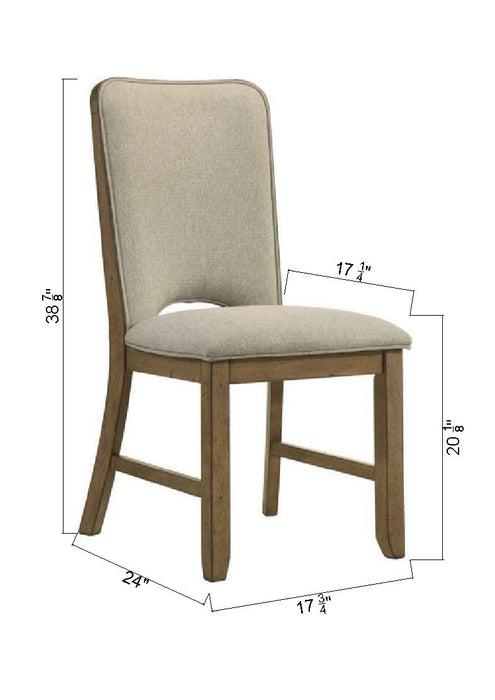 Cockrell - Side Chair (Set of 2) - Light Brown / Beige – Chair Sets by Crown Mark at Furniture Wholesale Plus , Nashville furniture store