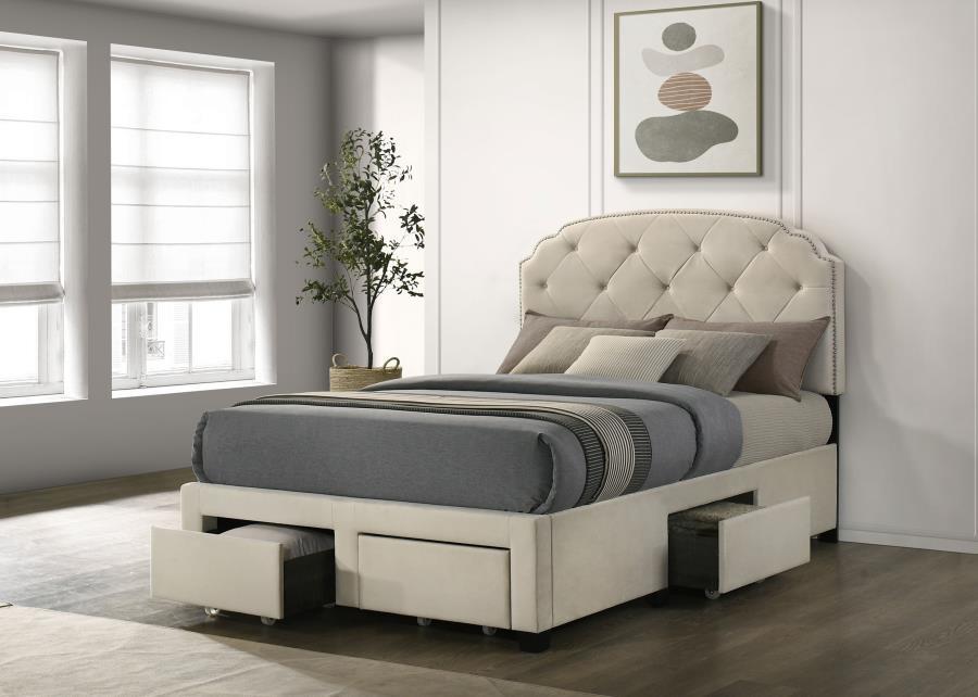 Marianna - 4-Drawer Upholstered Storage Bed – Storage Beds by Coaster Fine Furniture at Furniture Wholesale Plus , Nashville furniture store