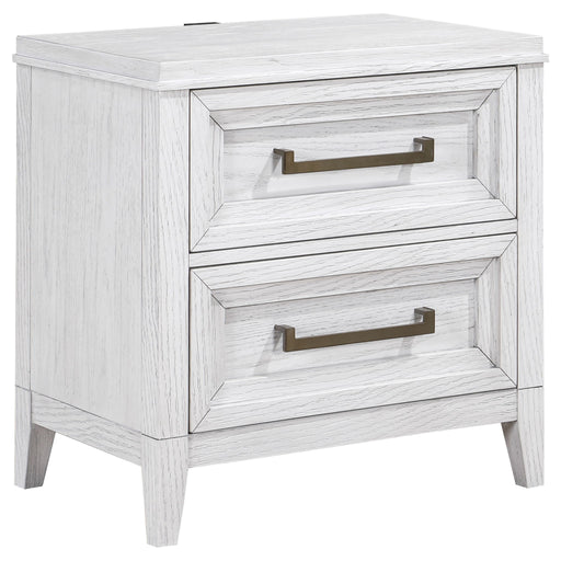 Marielle - 2-Drawer Nightstand Bedside Table - Distressed White - Premium Accent Nightstands from CoasterEveryday - Just $339! Shop now at Furniture Wholesale Plus  We are the best furniture store in Nashville, Hendersonville, Goodlettsville, Madison, Antioch, Mount Juliet, Lebanon, Gallatin, Springfield, Murfreesboro, Franklin, Brentwood