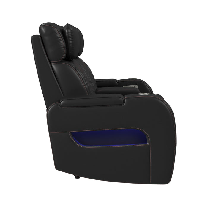 Prime Time - P3 Loveseat With LED, Wireless Charger Pocket, And Console – Reclining Loveseats by Elements International at Furniture Wholesale Plus , Nashville furniture store