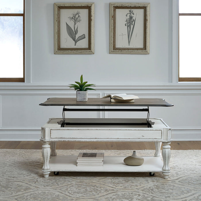 Magnolia Manor - Lift Top Cocktail Table - Antique White – Cocktail Tables by Liberty Furniture at Furniture Wholesale Plus , Nashville furniture store