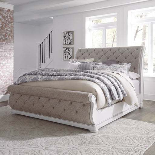 Magnolia Manor - Upholstered Sleigh Bed – Upholstered Beds by Liberty Furniture at Furniture Wholesale Plus , Nashville furniture store