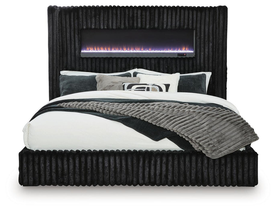 Tayleena - Upholstered Bed With Fireplace And Wireless Audio – Upholstered Beds by Signature Design by Ashley® at Furniture Wholesale Plus , Nashville furniture store