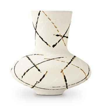 Brockford - Vase - Cream / Black / Brown – Vases & Jars by Signature Design by Ashley® at Furniture Wholesale Plus , Nashville furniture store