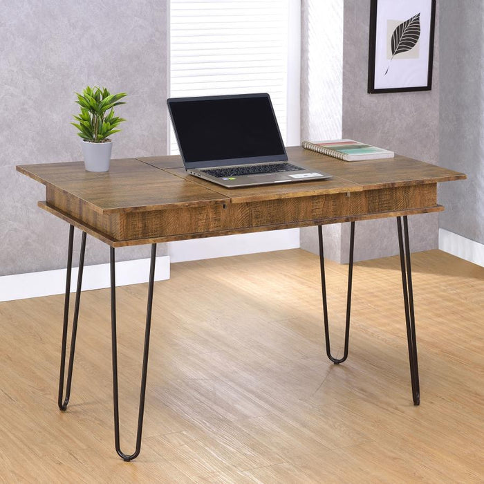Sheeran - Writing Desk With Storage - Rustic Amber - Premium Writing Desks from CoasterEveryday - Just $269! Shop now at Furniture Wholesale Plus  We are the best furniture store in Nashville, Hendersonville, Goodlettsville, Madison, Antioch, Mount Juliet, Lebanon, Gallatin, Springfield, Murfreesboro, Franklin, Brentwood