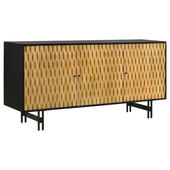 Aminah - 3 Door Wood Accent Cabinet - Natural And Black – Accent Cabinets by Coaster Fine Furniture at Furniture Wholesale Plus , Nashville furniture store