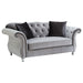 Frostine Button Tufted Loveseat Silver - Premium Loveseat from Coaster Z2 Standard - Just $1100! Shop now at Furniture Wholesale Plus  We are the best furniture store in Nashville, Hendersonville, Goodlettsville, Madison, Antioch, Mount Juliet, Lebanon, Gallatin, Springfield, Murfreesboro, Franklin, Brentwood