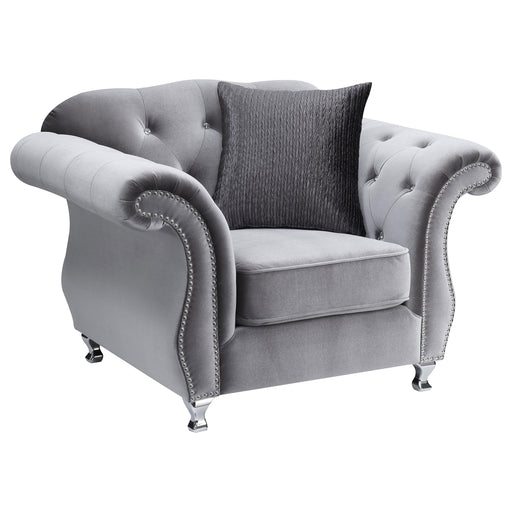 Frostine Button Tufted Chair Silver - Premium Chair from Coaster Z2 Standard - Just $800! Shop now at Furniture Wholesale Plus  We are the best furniture store in Nashville, Hendersonville, Goodlettsville, Madison, Antioch, Mount Juliet, Lebanon, Gallatin, Springfield, Murfreesboro, Franklin, Brentwood