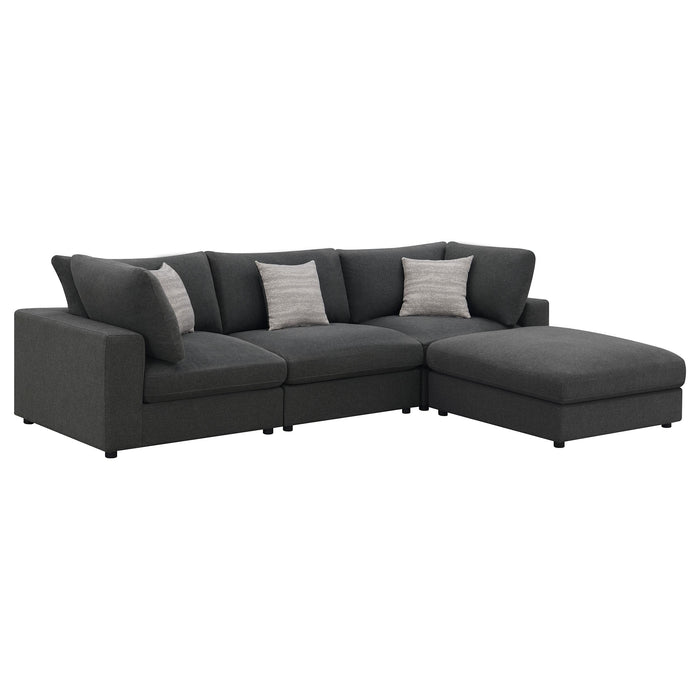 Serene 4-piece Upholstered Modular Sectional Charcoal - Premium Sectional from Coaster Z2 Standard - Just $1930! Shop now at Furniture Wholesale Plus  We are the best furniture store in Nashville, Hendersonville, Goodlettsville, Madison, Antioch, Mount Juliet, Lebanon, Gallatin, Springfield, Murfreesboro, Franklin, Brentwood