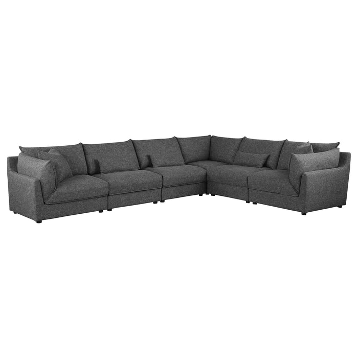 Sasha 6-Piece Upholstered Modular Sectional Barely Black - Premium Sectional from Coaster Z2 Standard - Just $2934! Shop now at Furniture Wholesale Plus  We are the best furniture store in Nashville, Hendersonville, Goodlettsville, Madison, Antioch, Mount Juliet, Lebanon, Gallatin, Springfield, Murfreesboro, Franklin, Brentwood