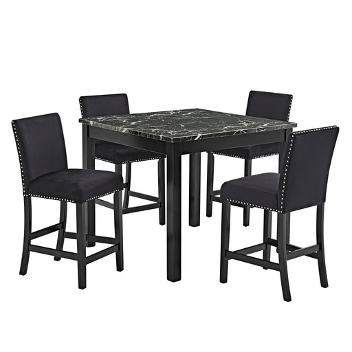 Lennon - 5 Piece Counter Height Set - All Black - Premium 5 Piece Dining Room Sets from Crown Mark - Just $619! Shop now at Furniture Wholesale Plus  We are the best furniture store in Nashville, Hendersonville, Goodlettsville, Madison, Antioch, Mount Juliet, Lebanon, Gallatin, Springfield, Murfreesboro, Franklin, Brentwood