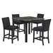 Lennon - 5 Piece Counter Height Set - All Black – 5 Piece Dining Room Sets by Crown Mark at Furniture Wholesale Plus , Nashville furniture store