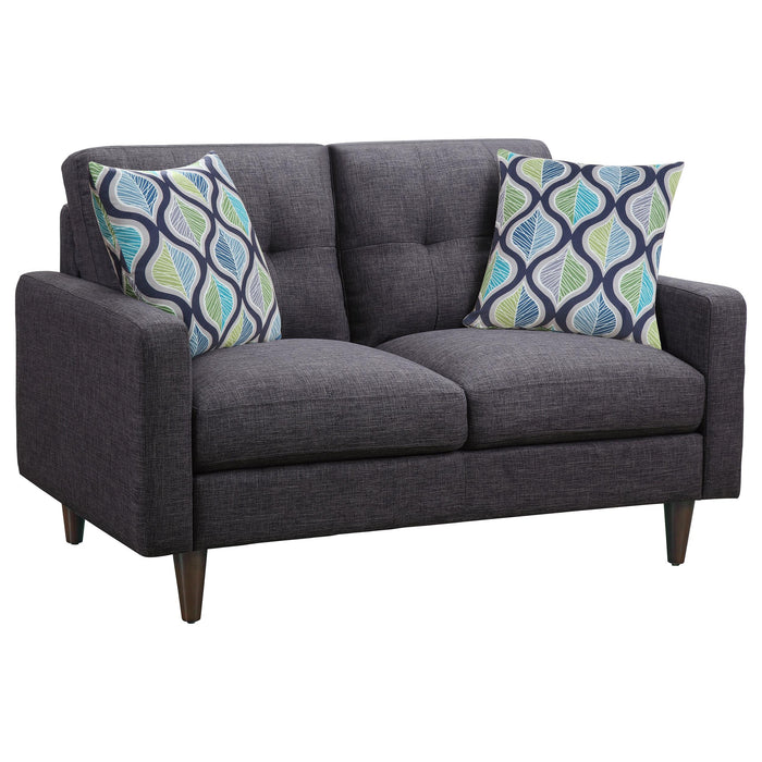 Watsonville Tufted Back Loveseat Grey - Premium Loveseat from Coaster Z2 Standard - Just $440! Shop now at Furniture Wholesale Plus  We are the best furniture store in Nashville, Hendersonville, Goodlettsville, Madison, Antioch, Mount Juliet, Lebanon, Gallatin, Springfield, Murfreesboro, Franklin, Brentwood