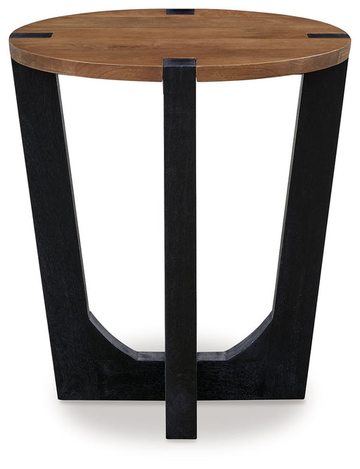 Hanneforth - Round End Table - Brown – End Tables by Signature Design by Ashley® at Furniture Wholesale Plus , Nashville furniture store