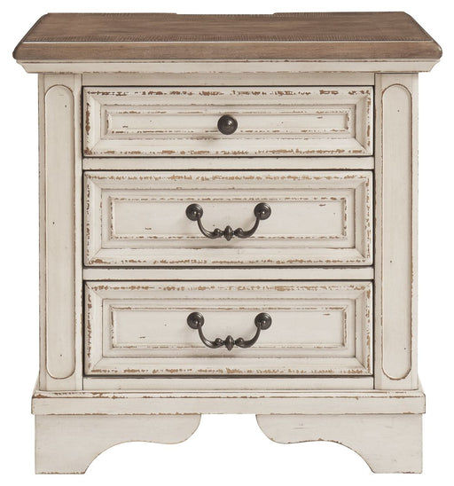 Realyn - Three Drawer Night Stand - White / Brown / Beige – Accent Nightstands by Signature Design by Ashley® at Furniture Wholesale Plus , Nashville furniture store