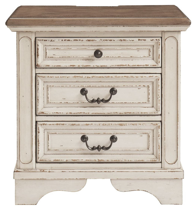 Realyn - Three Drawer Night Stand - White / Brown / Beige – Accent Nightstands by Signature Design by Ashley® at Furniture Wholesale Plus , Nashville furniture store