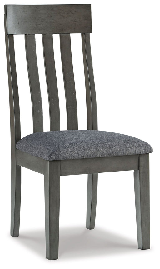 Hallanden - Dining UPH Side Chair (Set of 2) - Black / Gray – Chair Sets by Signature Design by Ashley® at Furniture Wholesale Plus , Nashville furniture store