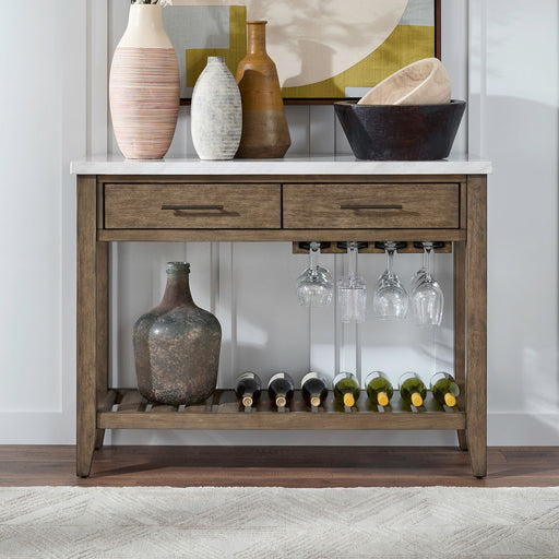 Edison - Server With Faux Marble Top - Brownstone – Servers by Liberty Furniture at Furniture Wholesale Plus , Nashville furniture store