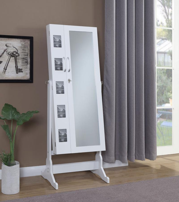 Doyle - Cheval Mirror With Jewelry Storage - White – Storage Mirrors by CoasterEssence at Furniture Wholesale Plus , Nashville furniture store
