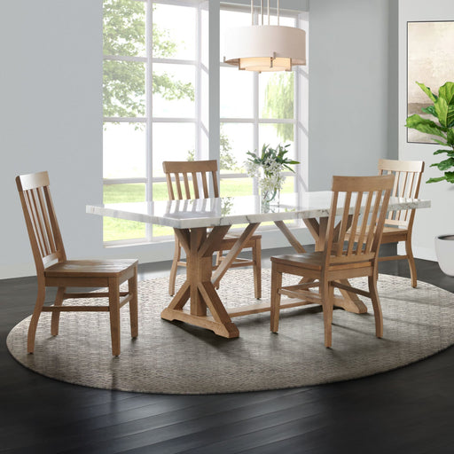 Lakeview - 5 Piece Rectangular Dining Set (Table & Four Chairs) - White – 5 Piece Dining Room Sets by Elements International at Furniture Wholesale Plus , Nashville furniture store