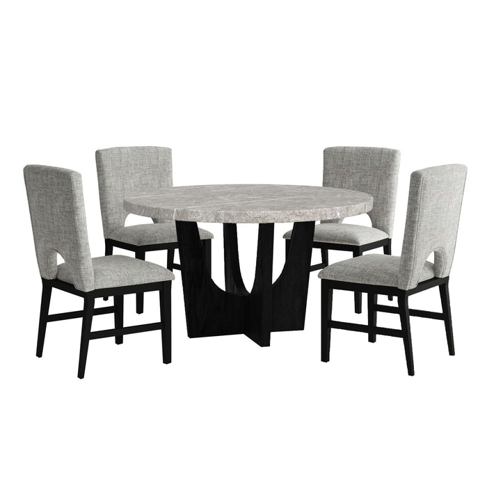 Oregon - 5 Piece Standard Height Dining Set (Round Table And Four Chairs) – 5 Piece Dining Room Sets by Elements International at Furniture Wholesale Plus , Nashville furniture store