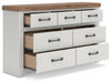 Savonport - Seven Drawer Dresser - White / Brown – Dressers by Benchcraft® at Furniture Wholesale Plus , Nashville furniture store