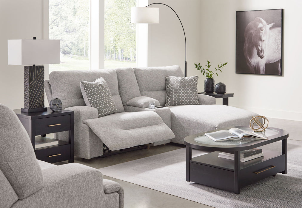 Acklen Place - 4 Pc. - 3-Piece Power Reclining Sectional Sofa With Raf Chaise, Wide Seat Power Recliner - Pewter – 4 Piece Living Room Sets by Signature Design by Ashley® at Furniture Wholesale Plus , Nashville furniture store