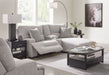 Acklen Place - 4 Pc. - 3-Piece Power Reclining Sectional Sofa With Raf Chaise, Wide Seat Power Recliner - Pewter – 4 Piece Living Room Sets by Signature Design by Ashley® at Furniture Wholesale Plus , Nashville furniture store
