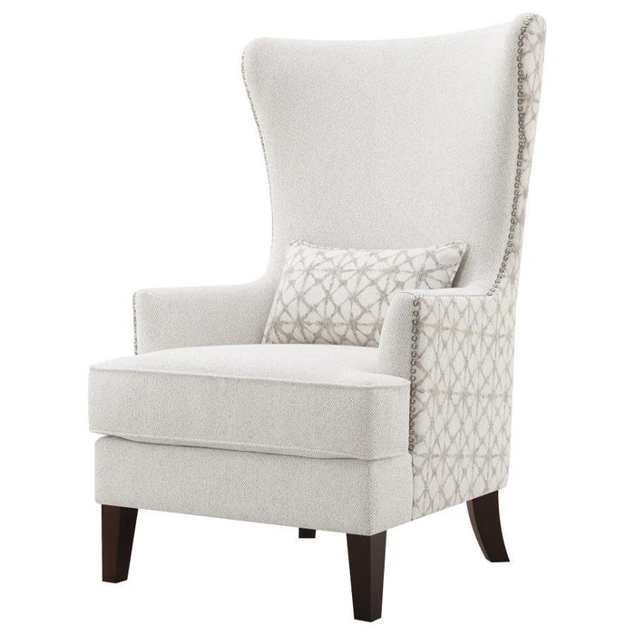 Pippin - Upholstered High Wingback Accent Chair - Latte – Accent Chairs by Coaster Fine Furniture at Furniture Wholesale Plus , Nashville furniture store