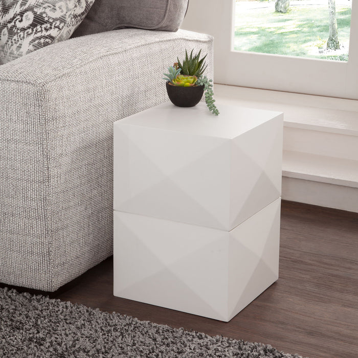 Malibu - Side Table - White – Side Tables by Steve Silver Furniture at Furniture Wholesale Plus , Nashville furniture store