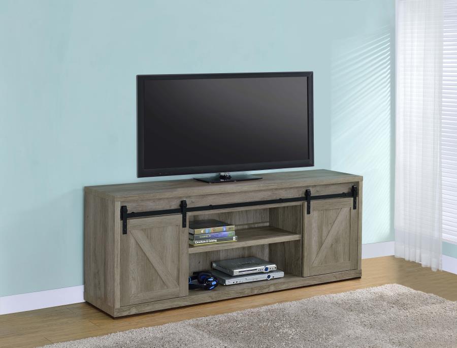 Brockton - 3-shelf Sliding Doors TV Console – TV Stands by CoasterEssence at Furniture Wholesale Plus , Nashville furniture store