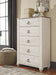 Willowton - Five Drawer Chest - Brown / Beige / White – Accent Chests by Signature Design by Ashley® at Furniture Wholesale Plus , Nashville furniture store