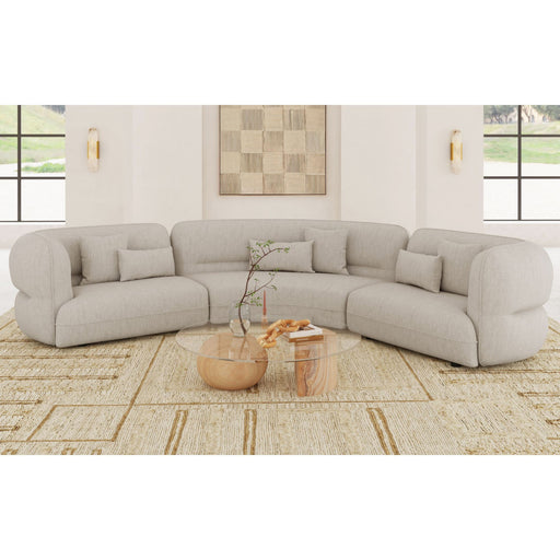 Four Seasons - Sectional Set With 6 Pillows - Camel – Stationary Sectionals by Elements International at Furniture Wholesale Plus , Nashville furniture store