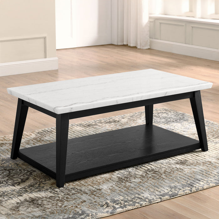 Vida - Marble Cocktail Table With Casters - Black / White – Cocktail Tables by Steve Silver Furniture at Furniture Wholesale Plus , Nashville furniture store