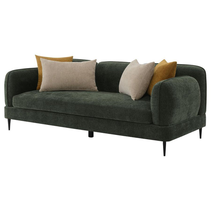 Jade - Chenille Upholstered Modern Track Arm Sofa – Stationary Sofas by Coaster Fine Furniture at Furniture Wholesale Plus , Nashville furniture store