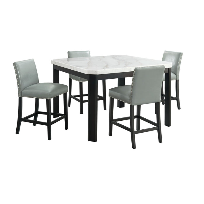 Francesca - 5 Piece Square Counter Dining Set (Table & Four Chairs) - White Marble – 5 Piece Dining Room Sets by Elements International at Furniture Wholesale Plus , Nashville furniture store