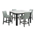 Francesca - 5 Piece Square Counter Dining Set (Table & Four Chairs) - White Marble – 5 Piece Dining Room Sets by Elements International at Furniture Wholesale Plus , Nashville furniture store