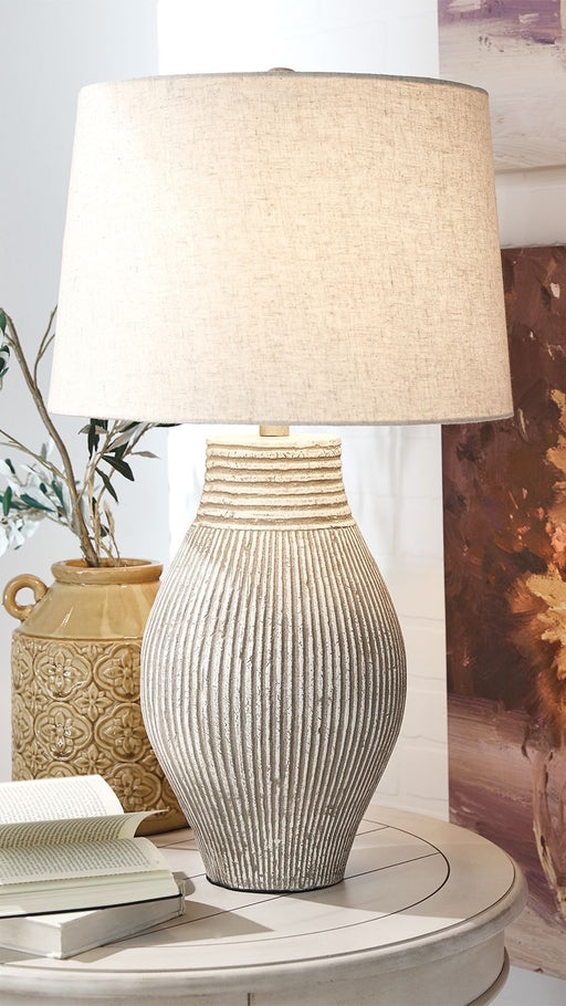 Layal - Beige - Paper Table Lamp - Premium Table Lamps from Signature Design by Ashley® - Just $148! Shop now at Furniture Wholesale Plus  We are the best furniture store in Nashville, Hendersonville, Goodlettsville, Madison, Antioch, Mount Juliet, Lebanon, Gallatin, Springfield, Murfreesboro, Franklin, Brentwood