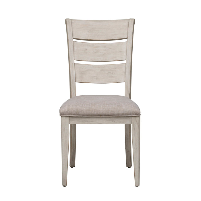 Farmhouse Reimagined - Ladder Back Upholstered Side Chair - Antique White / Chestnut Tops – Side Chairs by Liberty Furniture at Furniture Wholesale Plus , Nashville furniture store