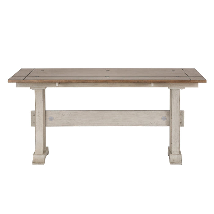Farmhouse Reimagined - Flip Lid Sofa Table - Antique White / Chestnut Tops – Sofa Tables by Liberty Furniture at Furniture Wholesale Plus , Nashville furniture store