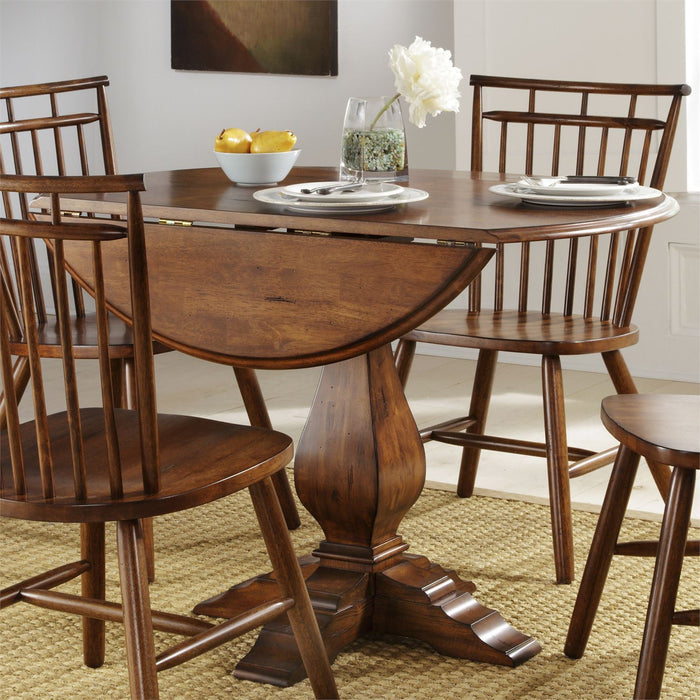 Creations - Round Drop Leaf Table - Dark Brown – Dining Tables by Liberty Furniture at Furniture Wholesale Plus , Nashville furniture store
