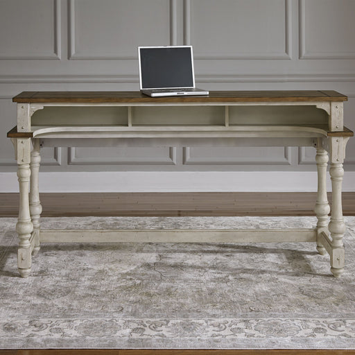 Morgan Creek - Console Bar Table - Antique White / Wirebrushed Tobacco Accents – Console Tables by Liberty Furniture at Furniture Wholesale Plus , Nashville furniture store