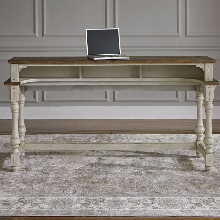 Morgan Creek - Console Bar Table - Antique White / Wirebrushed Tobacco Accents – Console Tables by Liberty Furniture at Furniture Wholesale Plus , Nashville furniture store