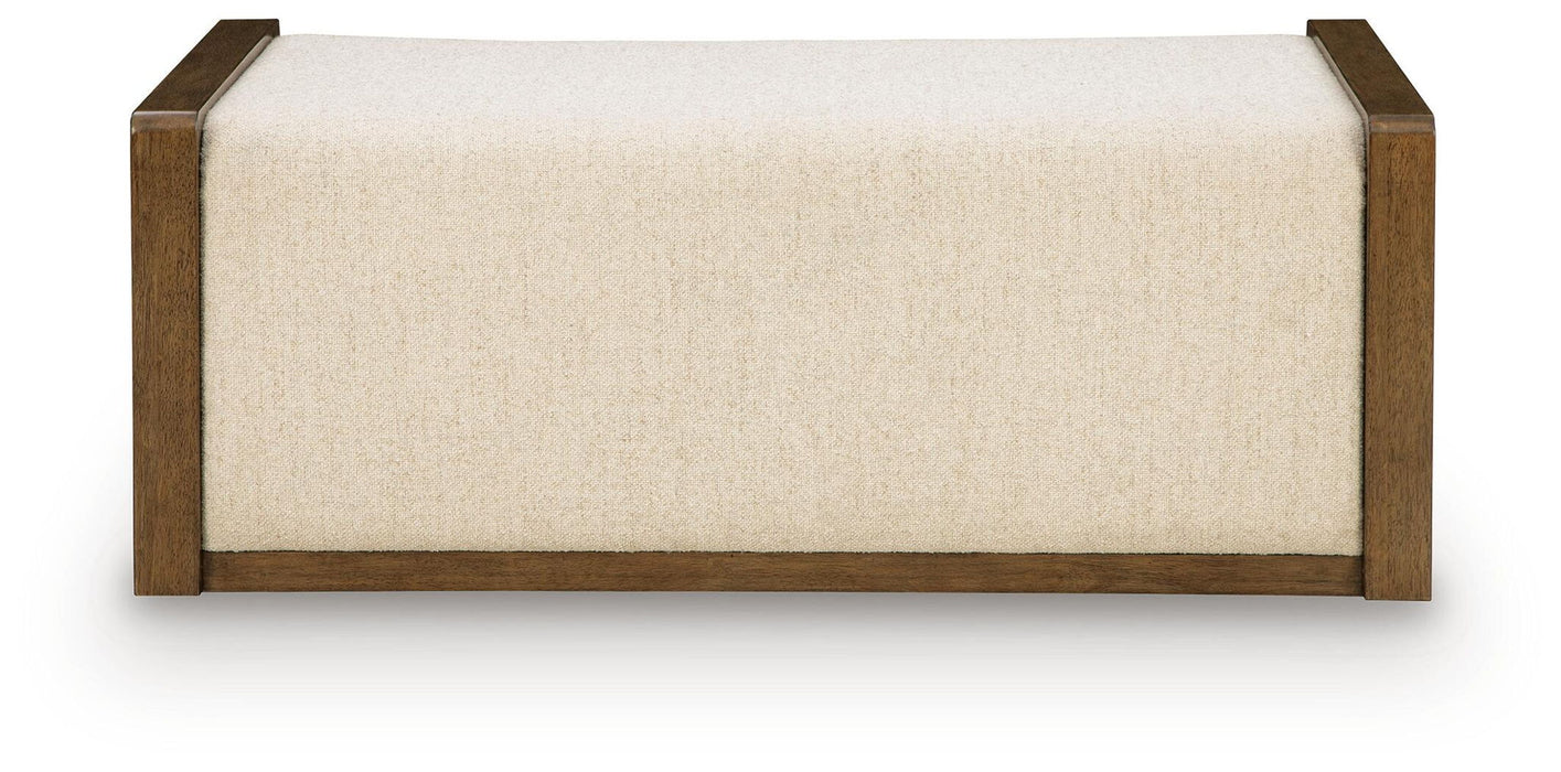 Marxmore - Upholstered Ottoman With Storage - Brown – Storage Ottomans by Signature Design by Ashley® at Furniture Wholesale Plus , Nashville furniture store
