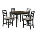 Tulane - 5 Piece Dining Set (Counter Table & 4 Counter Chairs) - Oak & Black – 5 Piece Dining Room Sets by Elements International at Furniture Wholesale Plus , Nashville furniture store