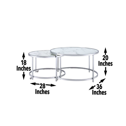 Rayne - Nesting Cocktail Tables - White – Cocktail Tables by Steve Silver Furniture at Furniture Wholesale Plus , Nashville furniture store