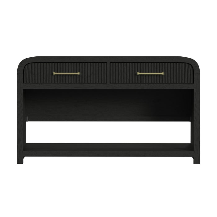 Ridgemont - Sofa Table With Bottom Shelf - Black With Grain – Sofa Tables by Elements International at Furniture Wholesale Plus , Nashville furniture store
