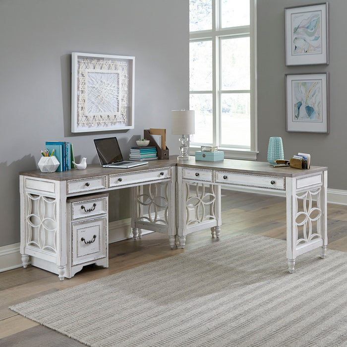 Magnolia Manor - L Shaped Desk Set – 3 Piece Home Office Sets by Liberty Furniture at Furniture Wholesale Plus , Nashville furniture store
